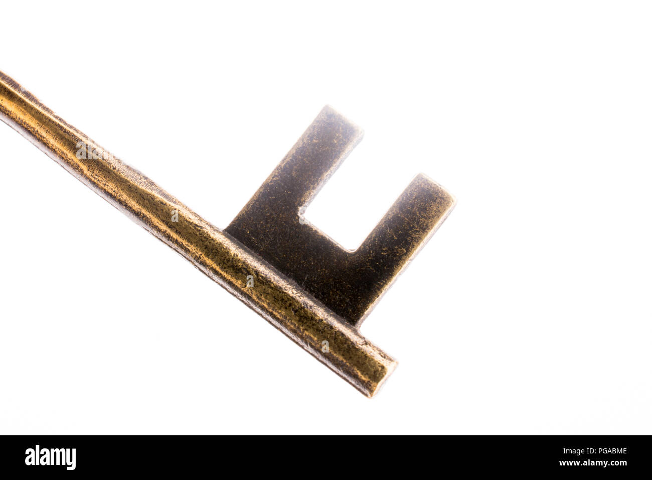 An old Key on a white background Stock Photo - Alamy