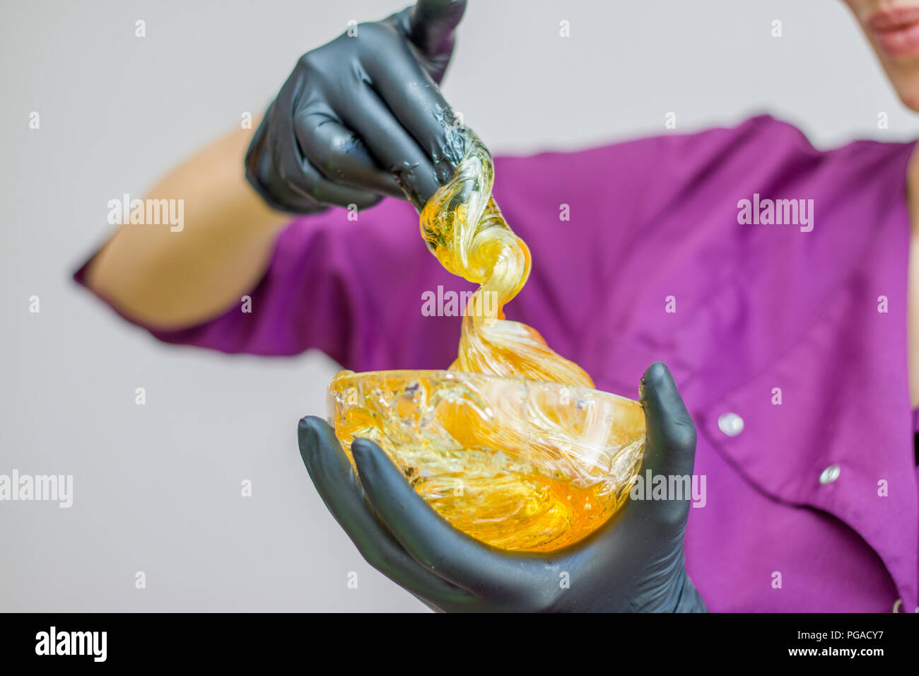 Depilation And Beauty Concept Sugar Paste Or Wax Honey For Hair