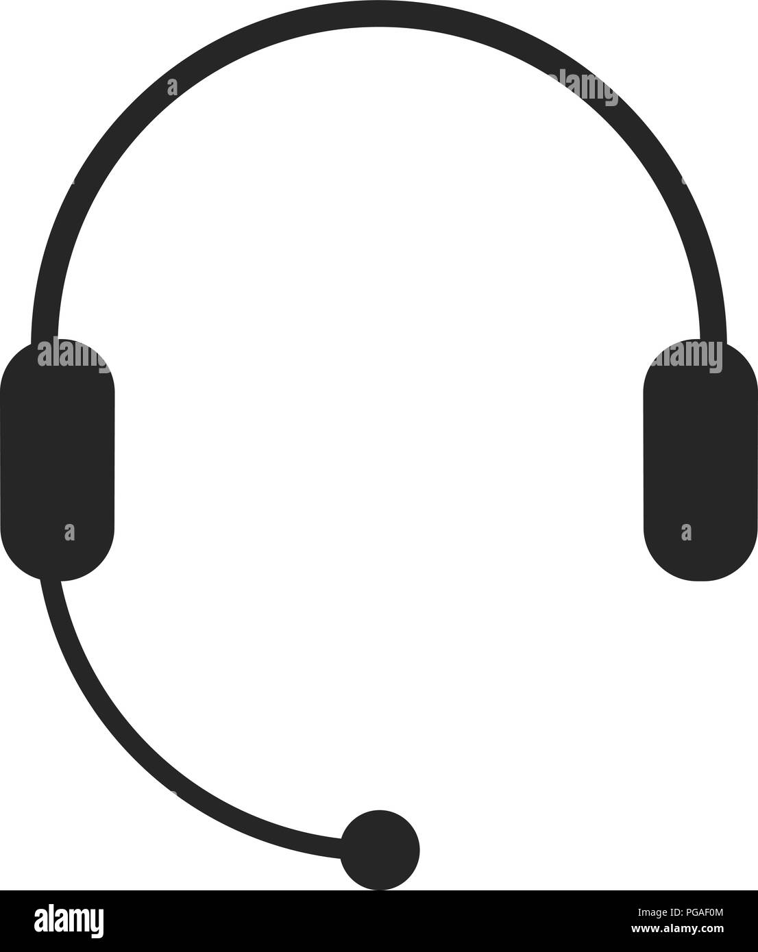 Headphones with microphone headset icon. Support Call center