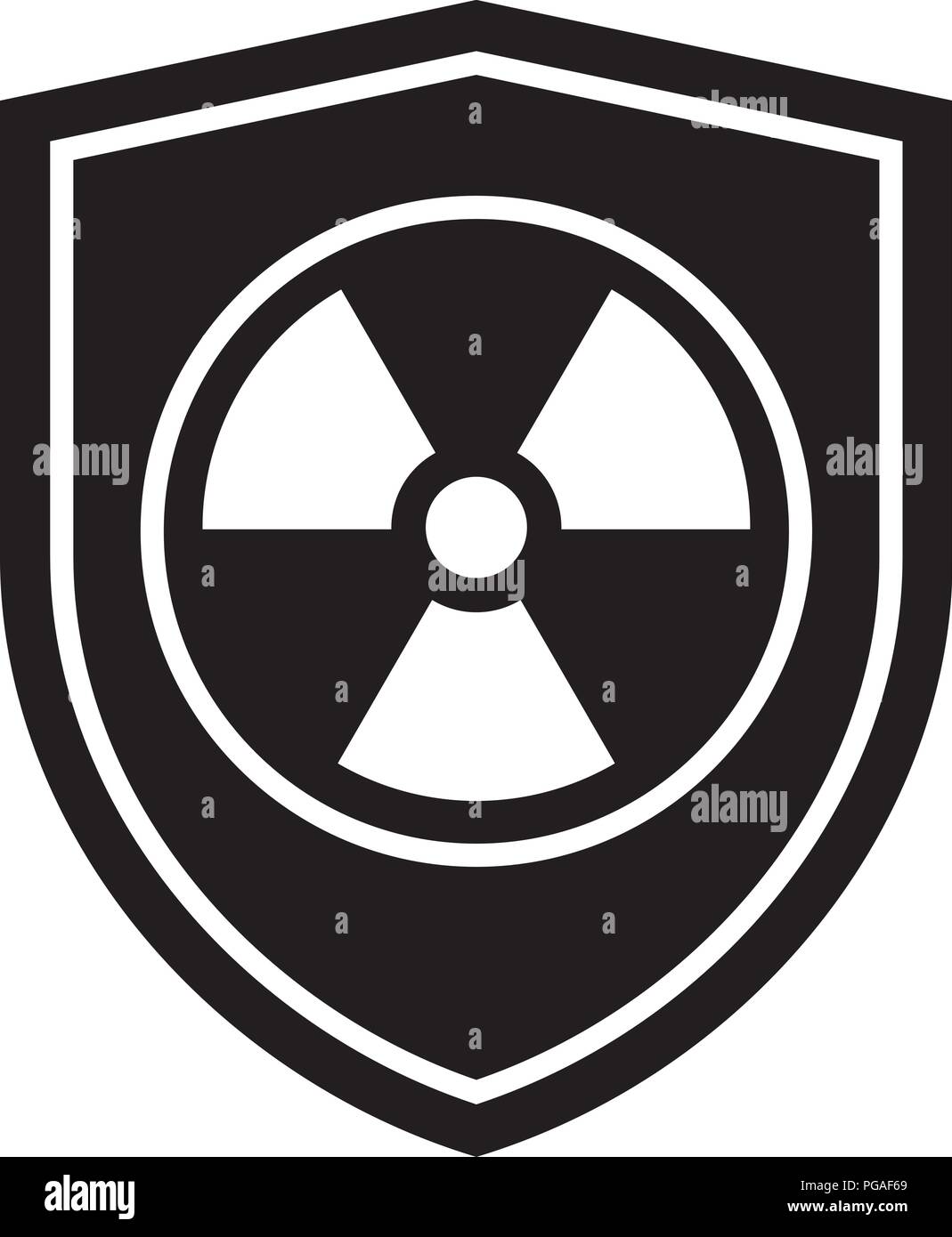 Icon of Radiation shield. Defense, protection or safety symbol, sign Stock Vector