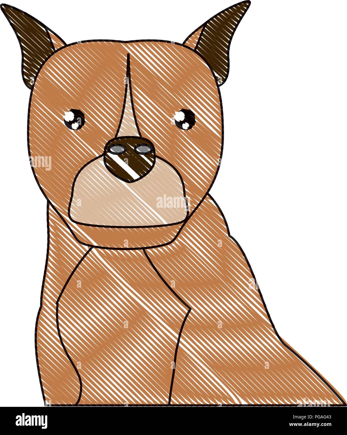 cute boxer dog icon over white background, vector illustration Stock