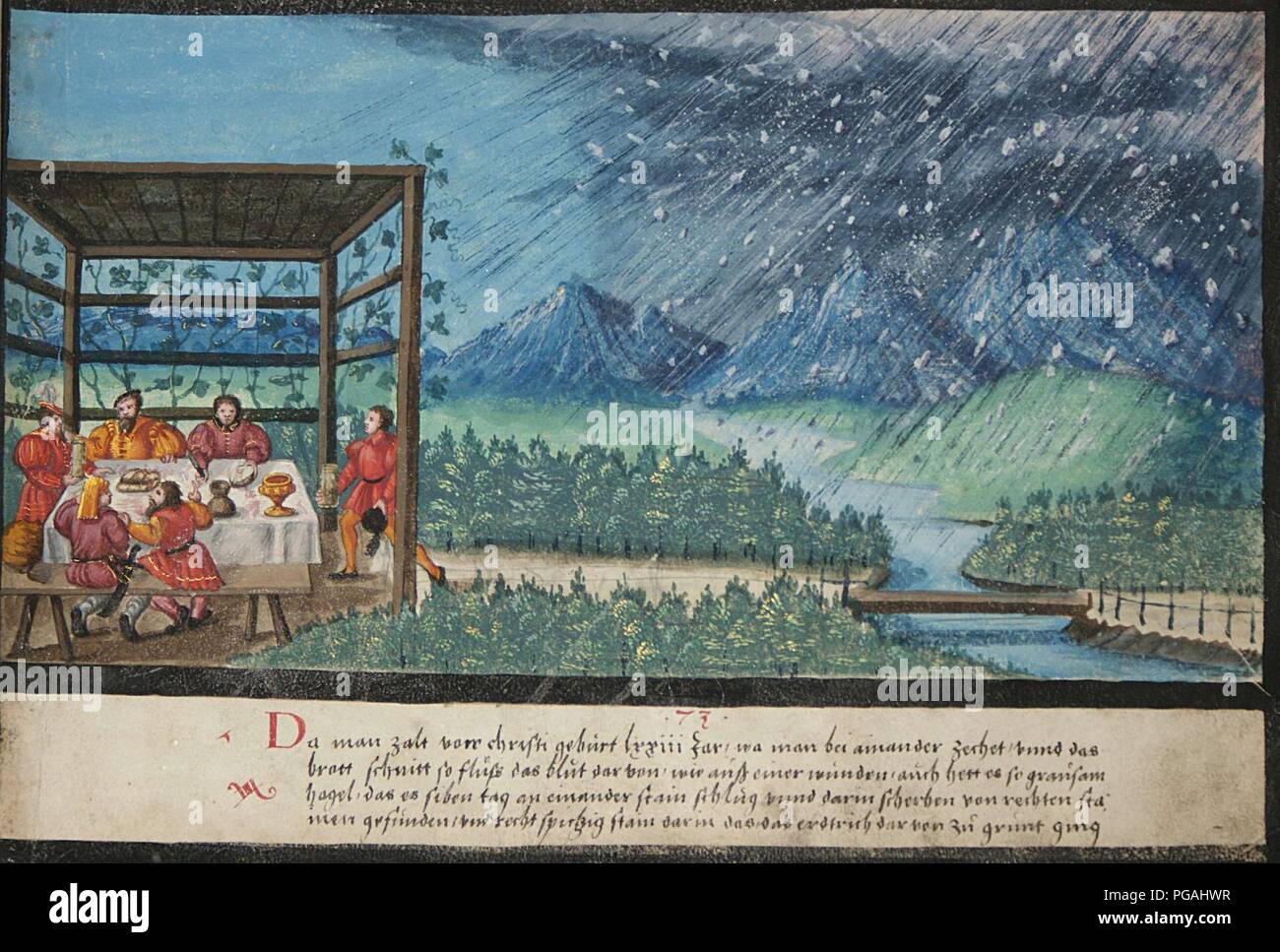 Augsburger Wunderzeichenbuch, Folio 19. Stock Photo