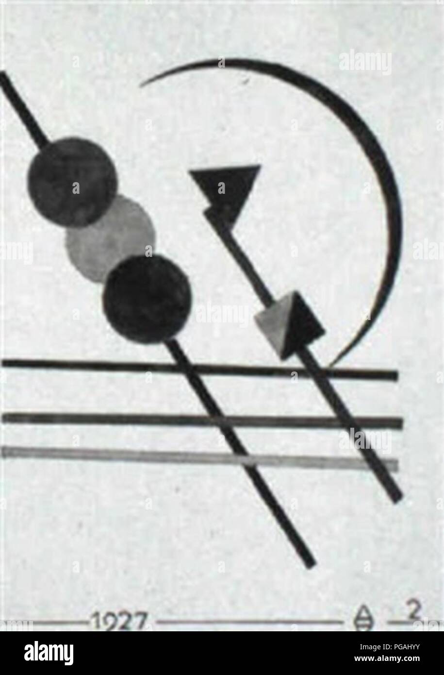 August Agatz Geometrische Komposition mit drei Kreisen. Stock Photo