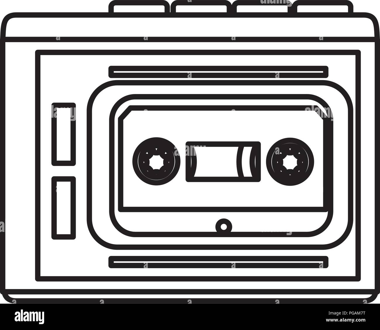 line plastic cassette tape retro stereo Stock Vector Image & Art - Alamy