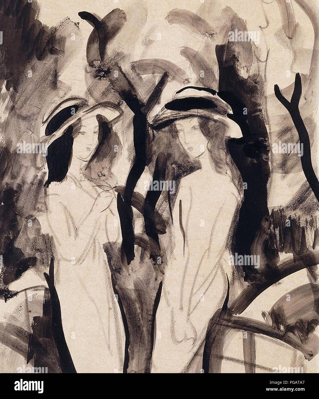 August Macke Two Girls Drawing Stock Photo - Alamy