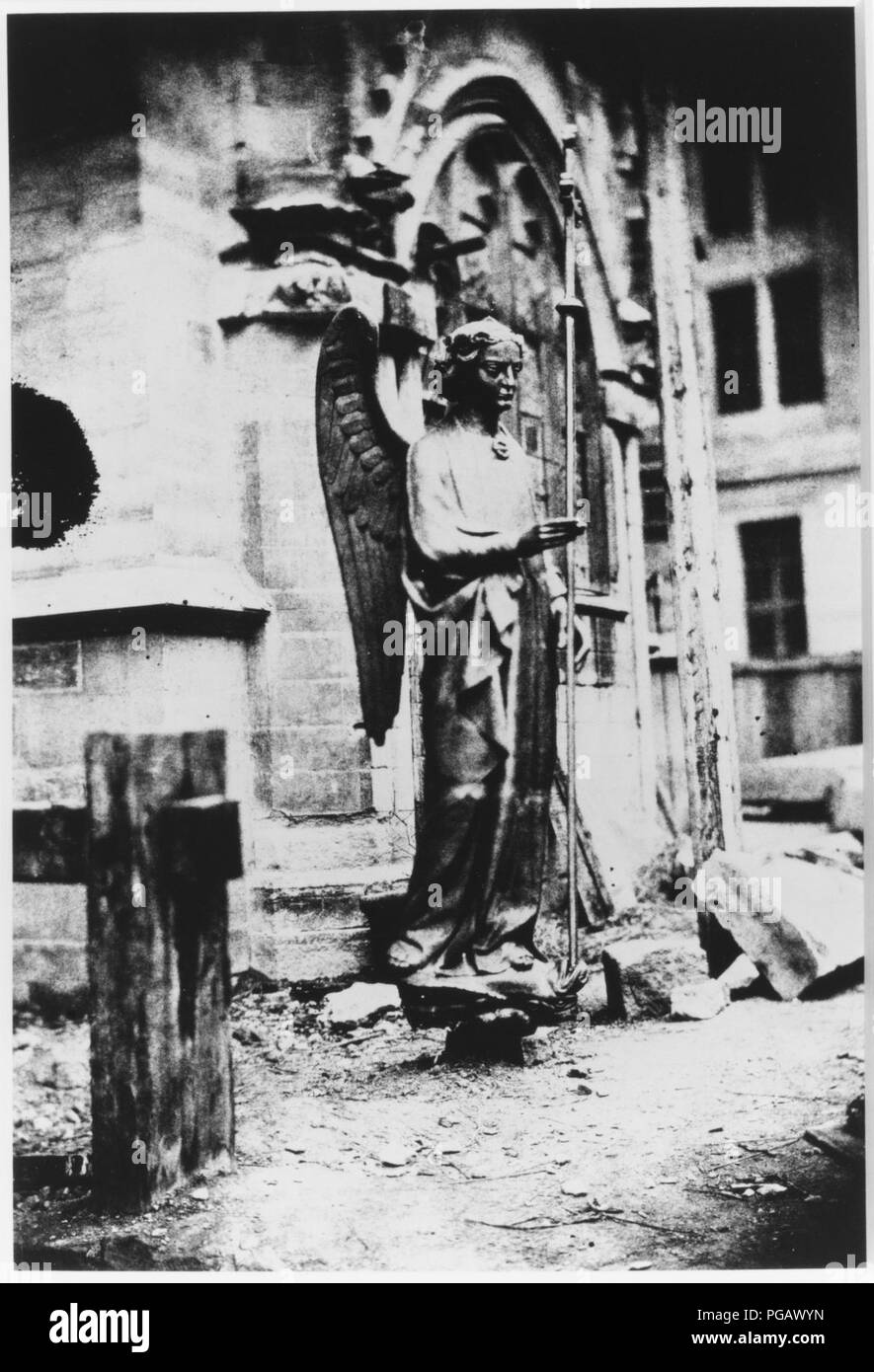 Auguste Mestral, Sculpture of Angel at Sainte-Chapelle, Paris, ca. 1851. Stock Photo