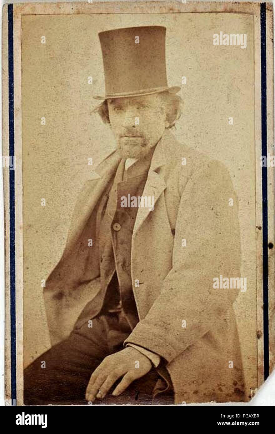 Auguste Rodin wearing a top hat, c1862, Charles Hippolyte Aubry. Stock Photo