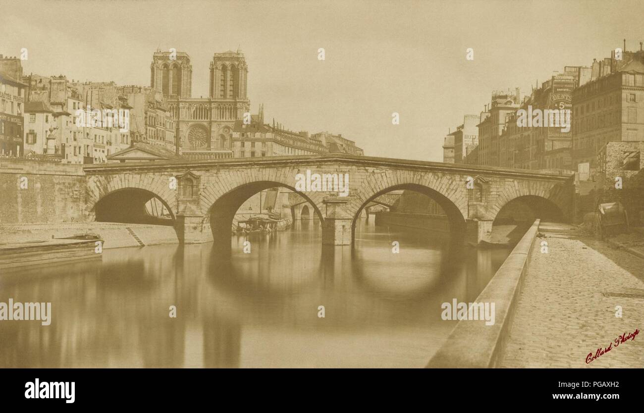 Auguste-Hippolyte Collard, Ancien pont Saint-Michel, 1857. Stock Photo