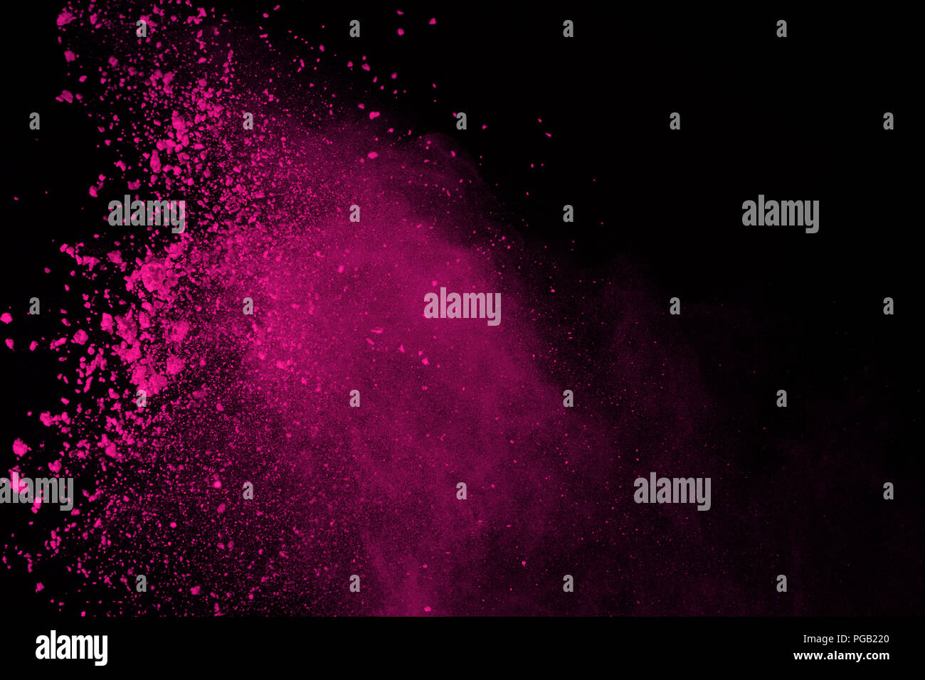 Abstract pink powder explosion on black background. abstract colored ...