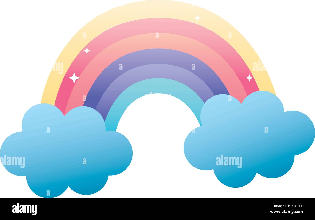 nature beauty rainbow and fluffy clouds Stock Vector Image & Art - Alamy