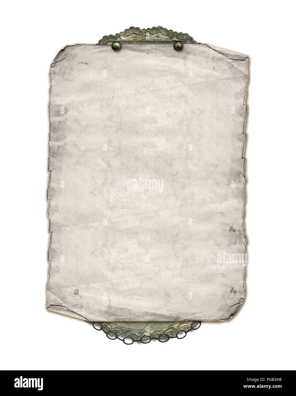 Victorian Parchment Paper Isolated on White Background Collection Stock