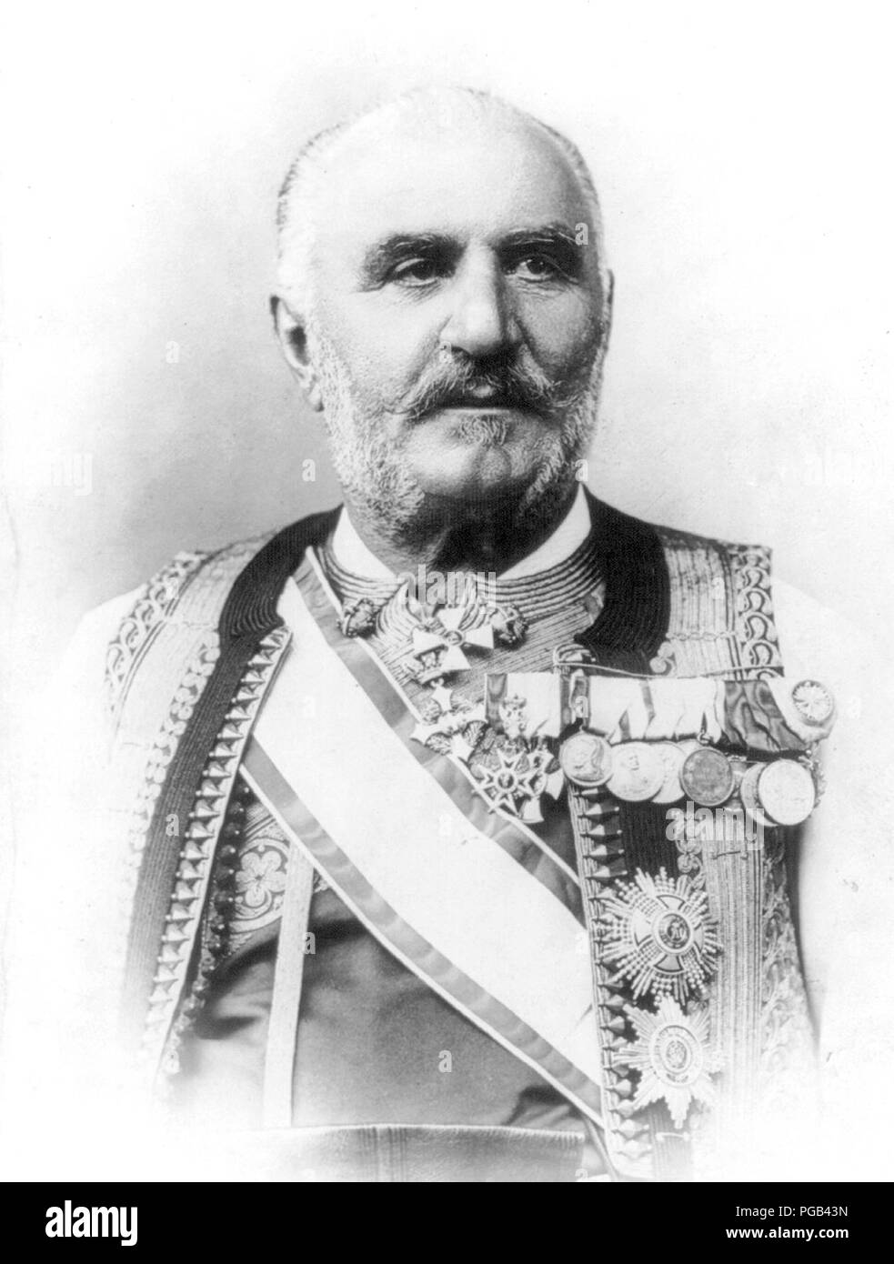 Nicholas I, King of Montenegro, 1841-1921, head and shoulders portrait Stock Photo