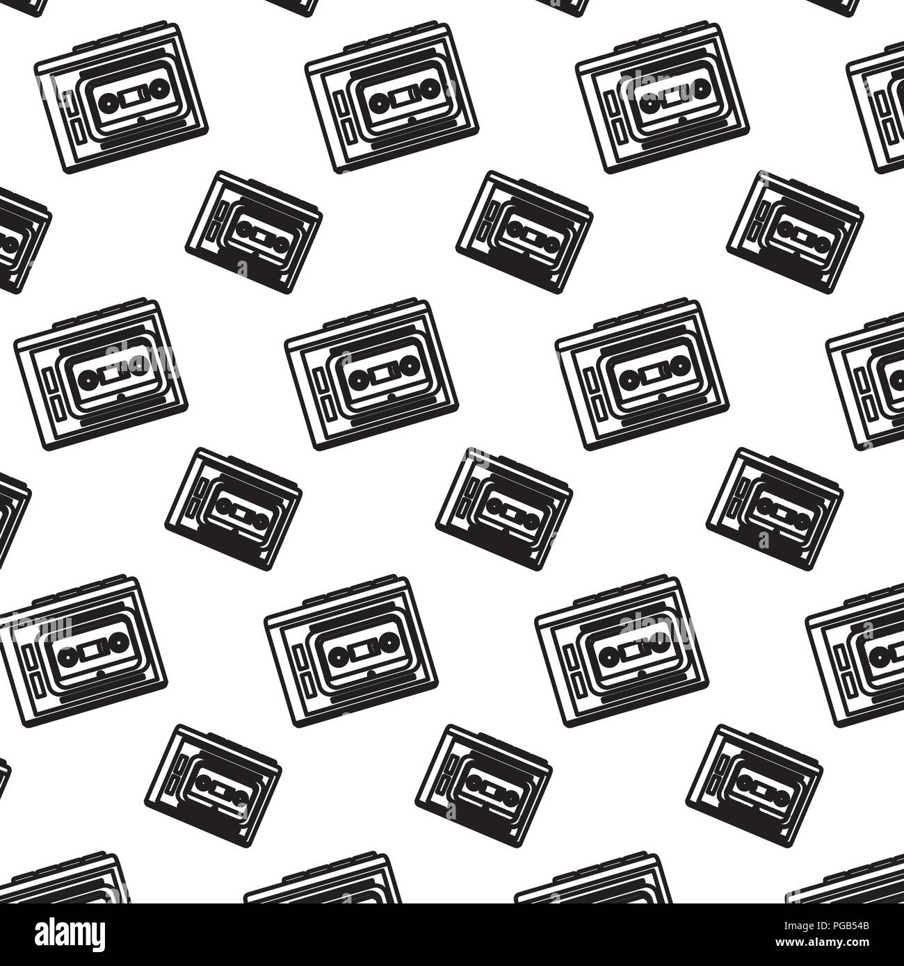 line plastic cassette tape stereo background Stock Vector Image & Art ...