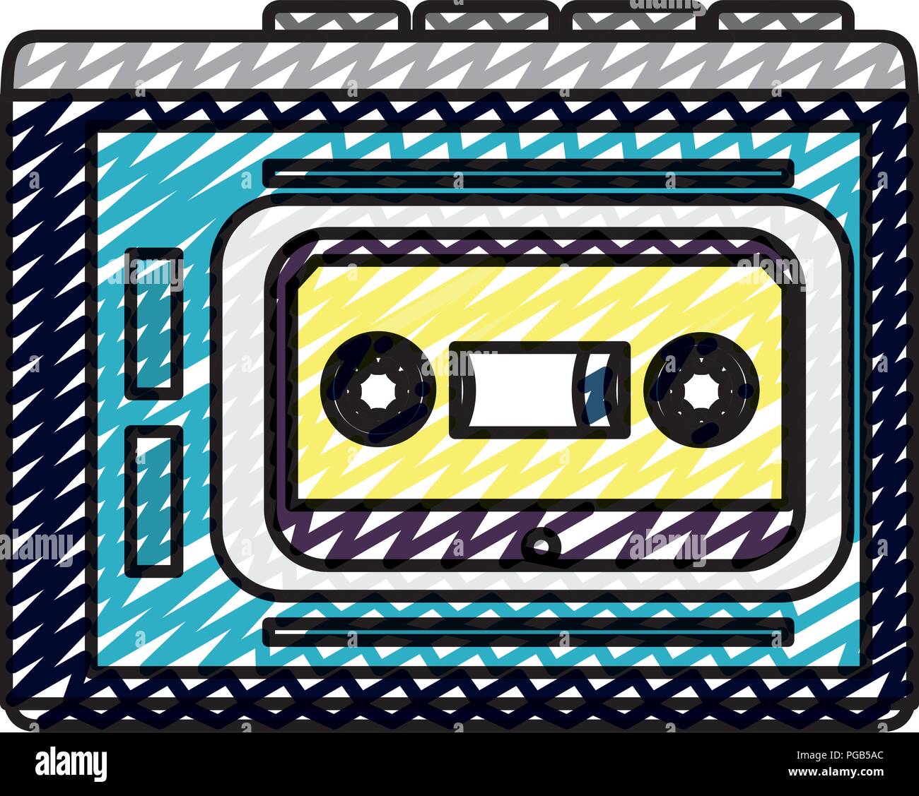 doodle plastic cassette tape retro stereo Stock Vector Image & Art - Alamy