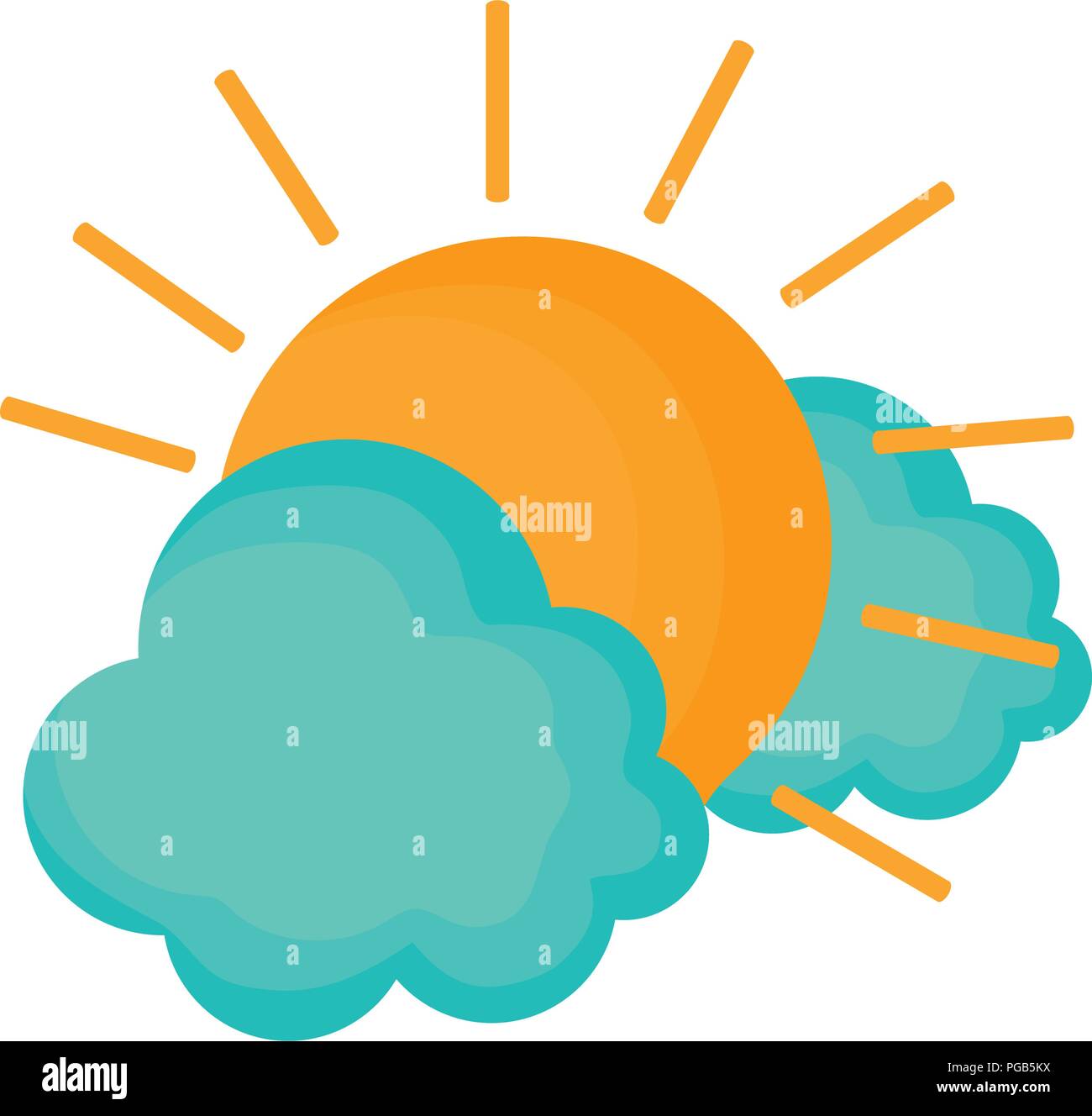 sun and clouds over white background, vector illustration Stock Vector ...