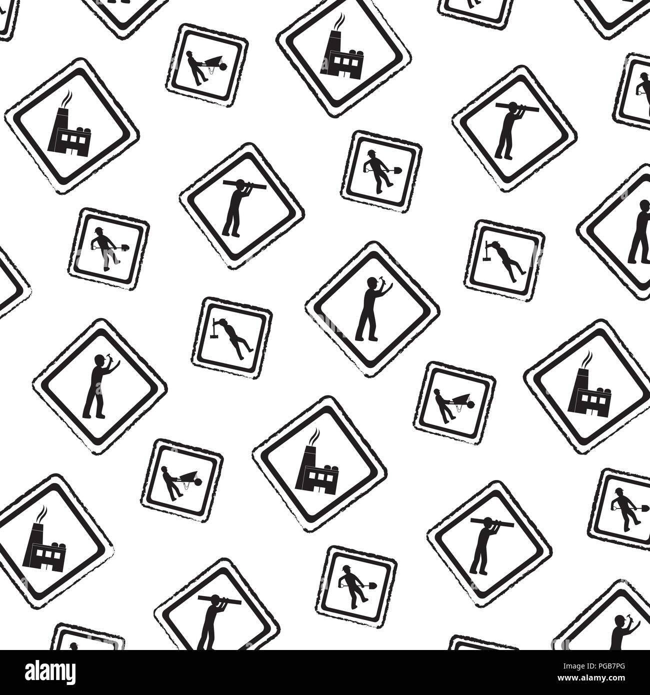 grunge diamond caution emblem to industry maintenance background Stock Vector Image & Art Alamy