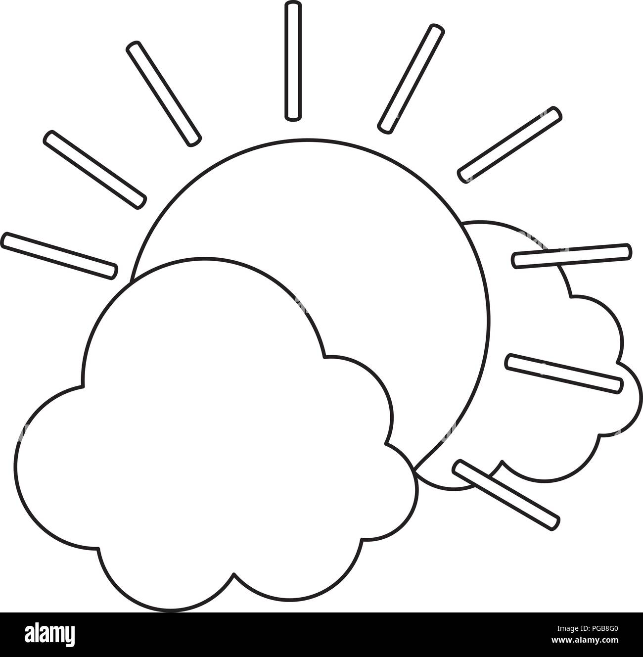 sun and clouds over white background, vector illustration Stock Vector ...