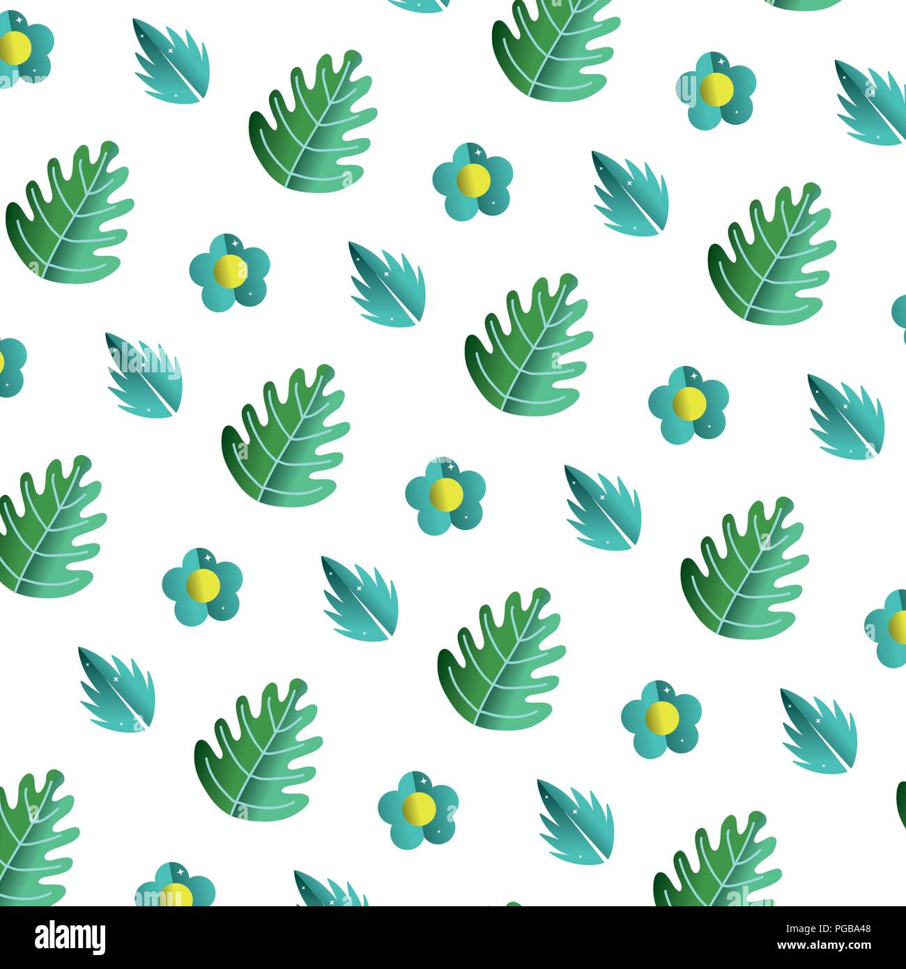 tropical leaf and exotic flower background Stock Vector Image & Art - Alamy
