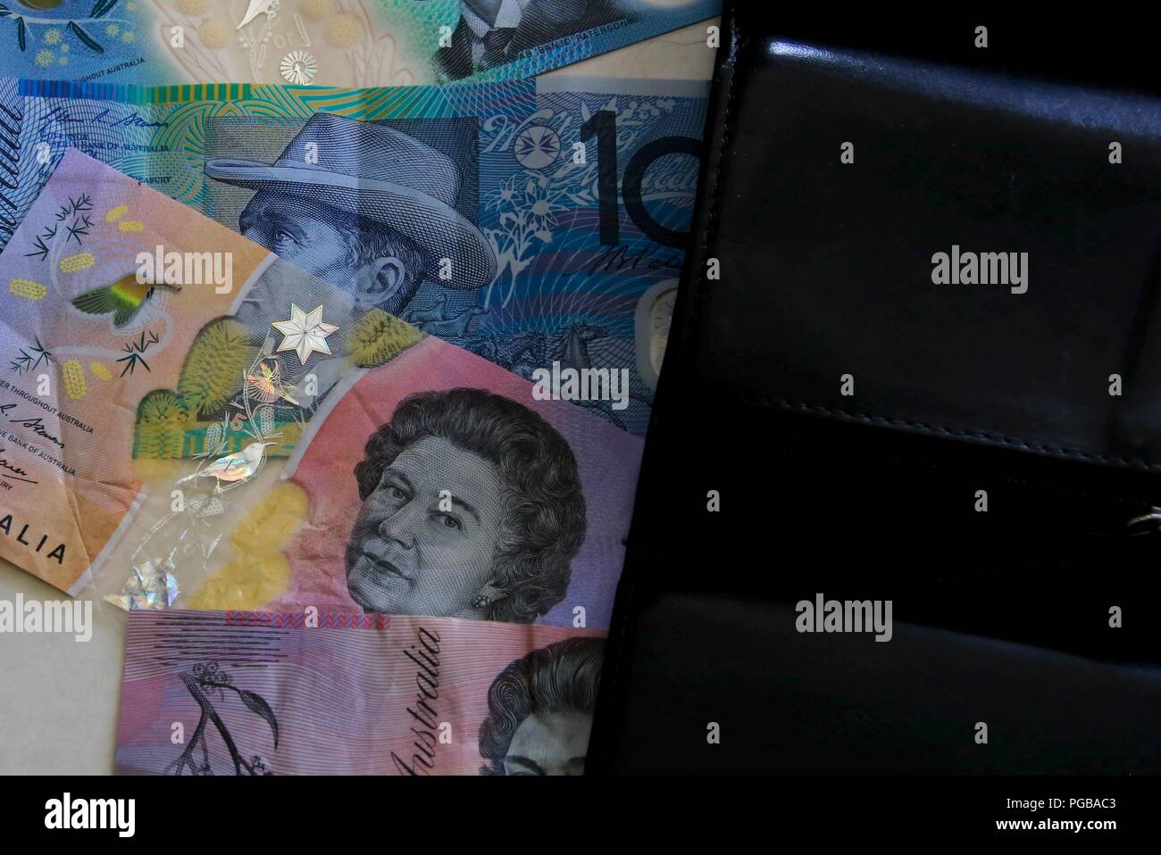 New and old Australian currency notes Stock Photo