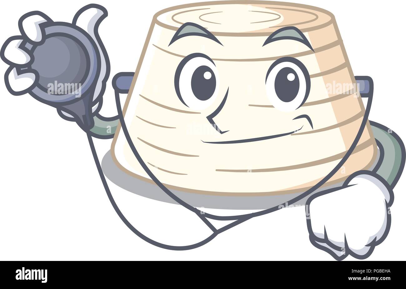 Doctor ricotta cheese icon in character cartoon vector illustration ...