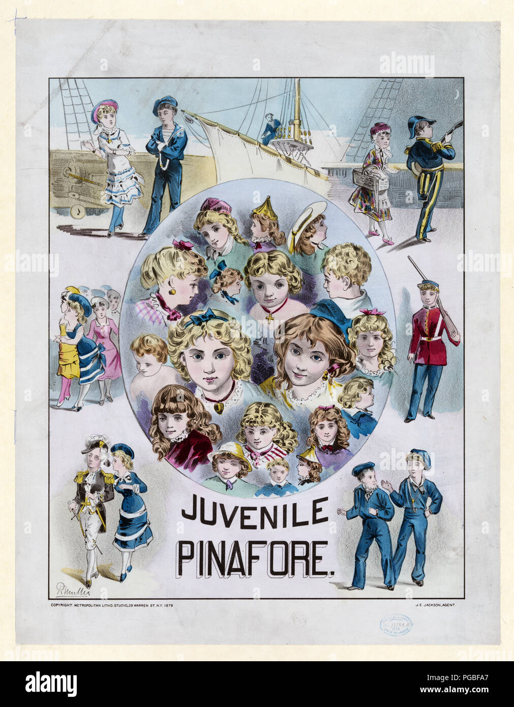 Juvenile pinafore ca 1879 Stock Photo