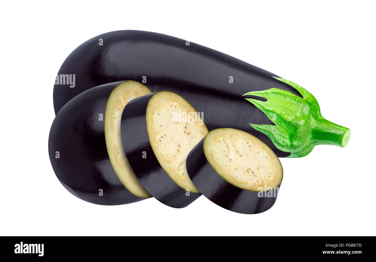 Eggplant isolated on white background with clipping path Stock Photo