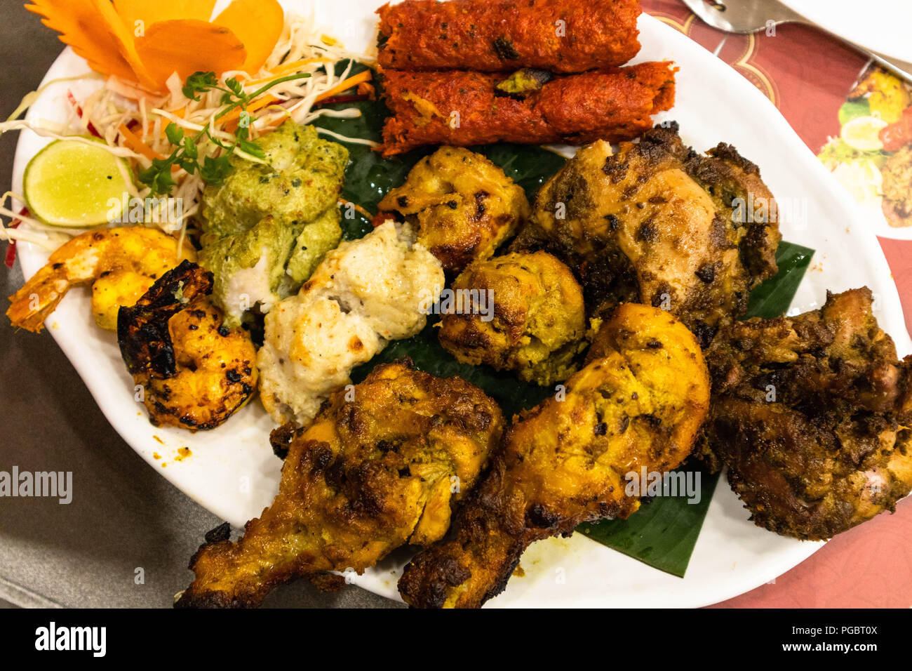 Assorted Non Vegetarian Kebab Platter Stock Photo Alamy