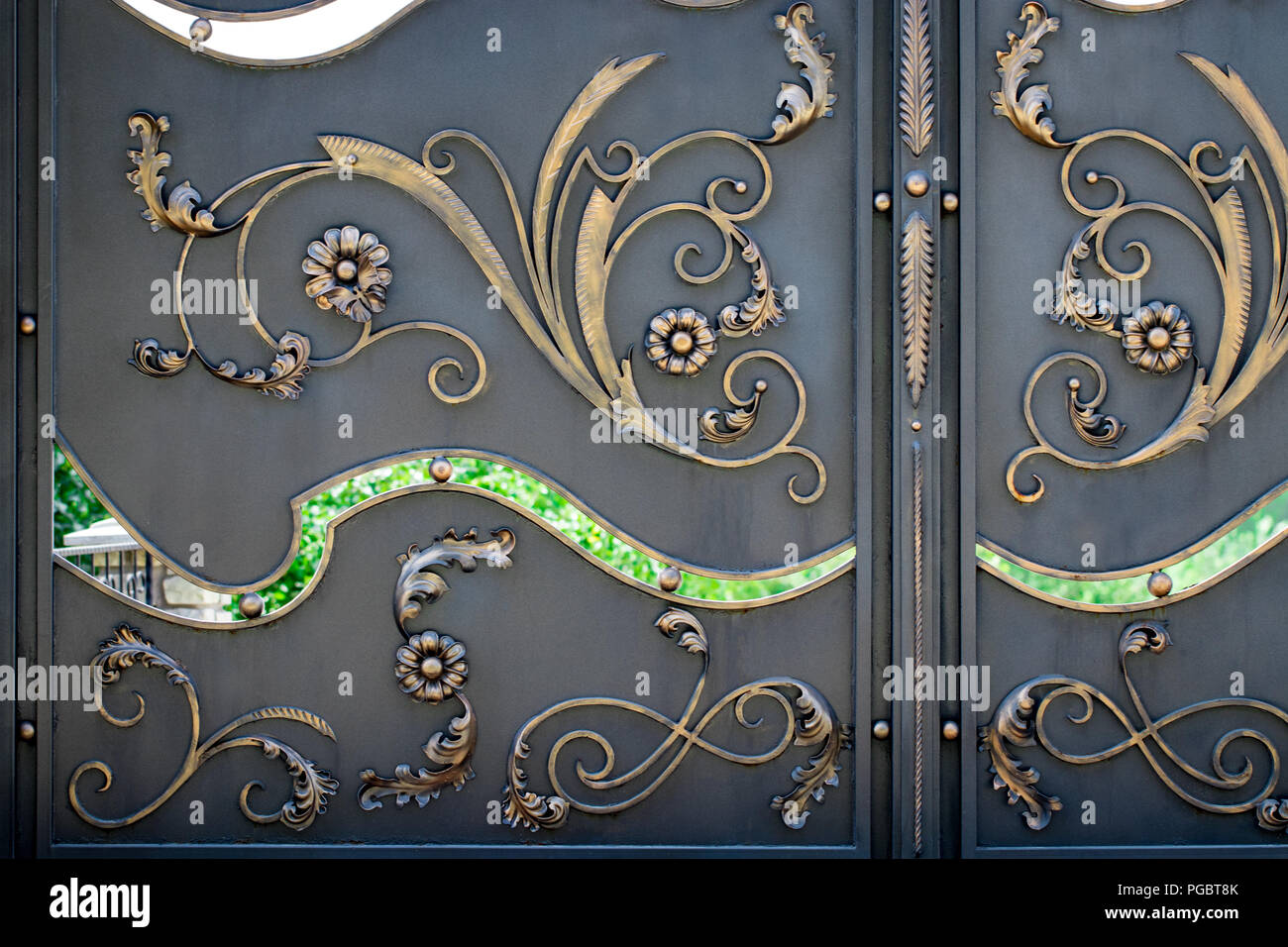 Beautiful Decorative Metal Elements Forged Wrought Iron Gates