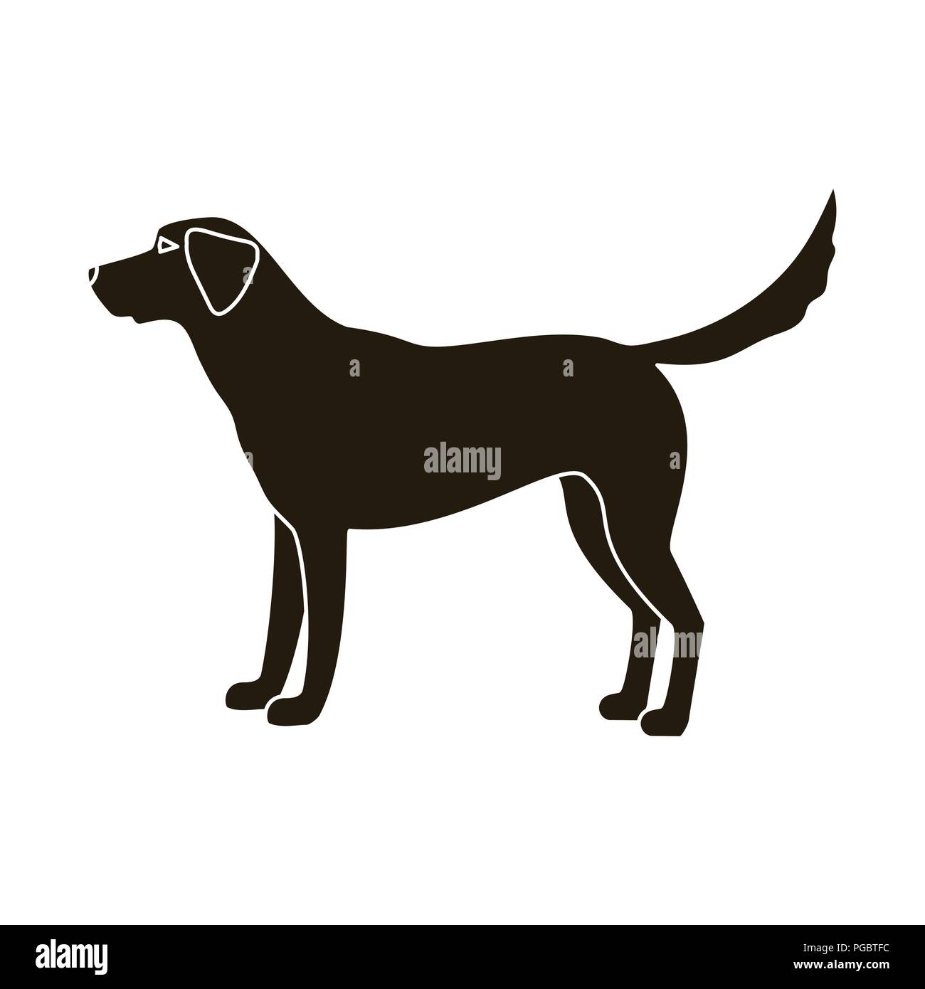 Simple Black Lab Drawing