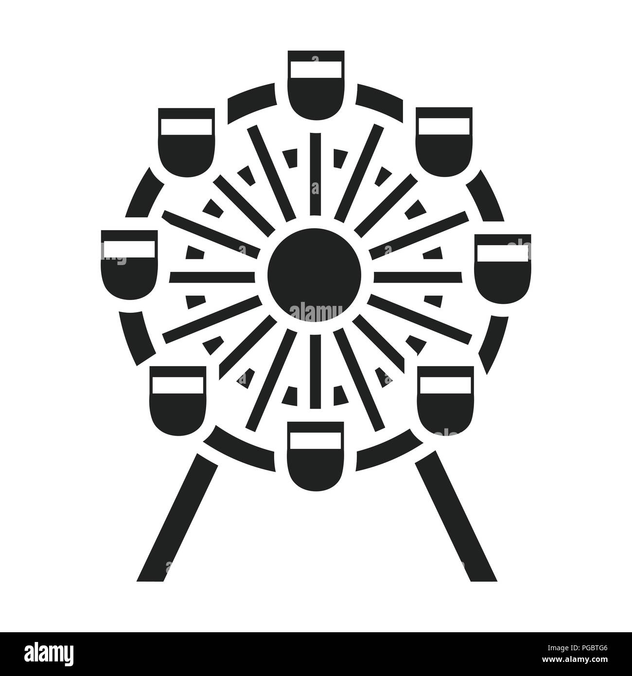 Ferris wheel icon in black style isolated on white background. Building symbol vector illustration. Stock Vector