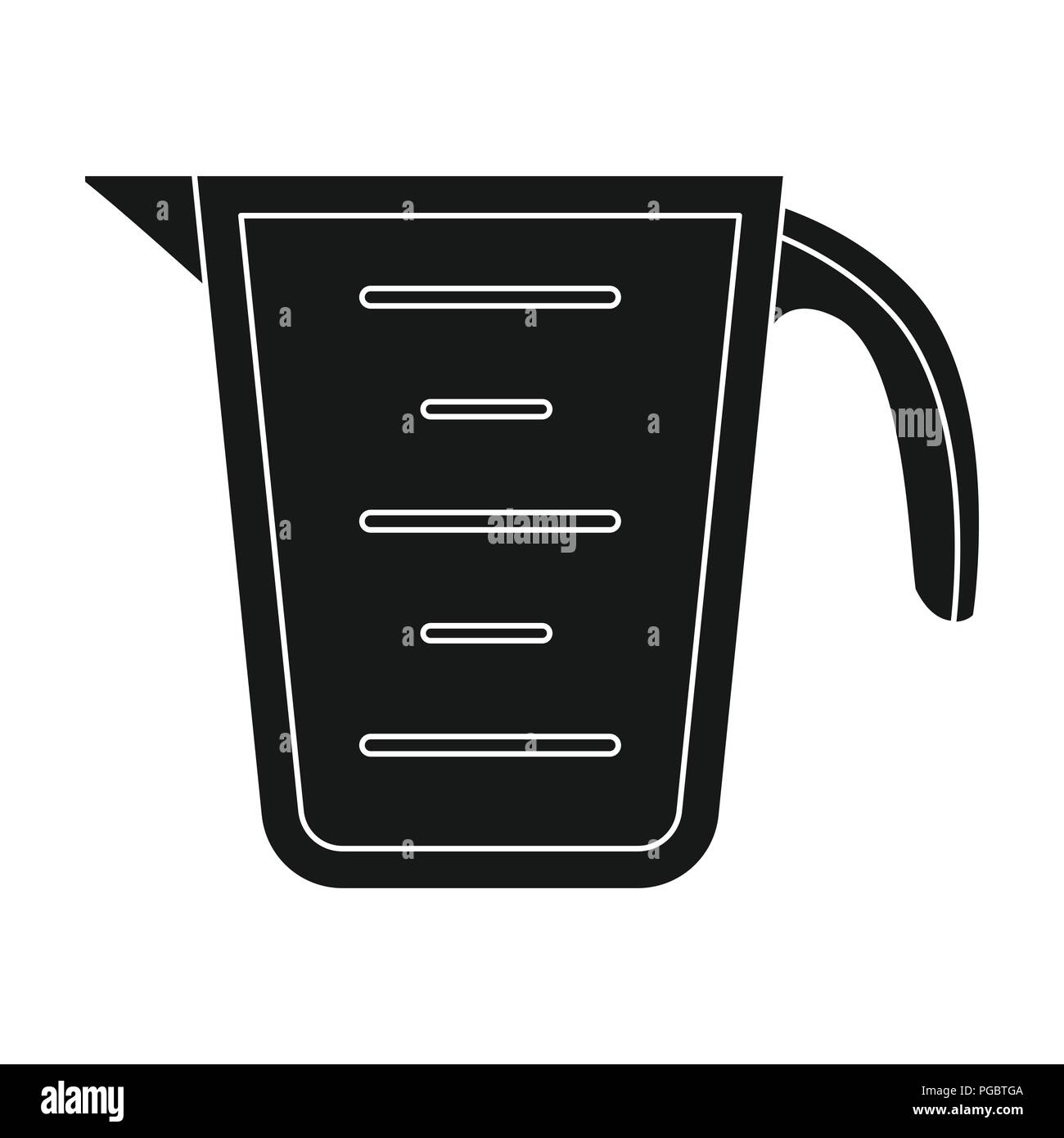 Measuring cup icon in black style isolated on white background. Kitchen ...
