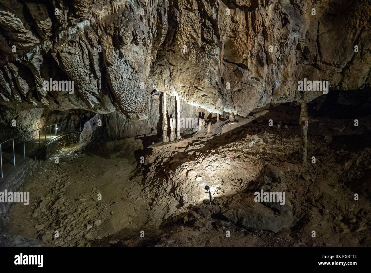 Baradla caves in Aggtelek, Hungary with stalagmite Stock Photo