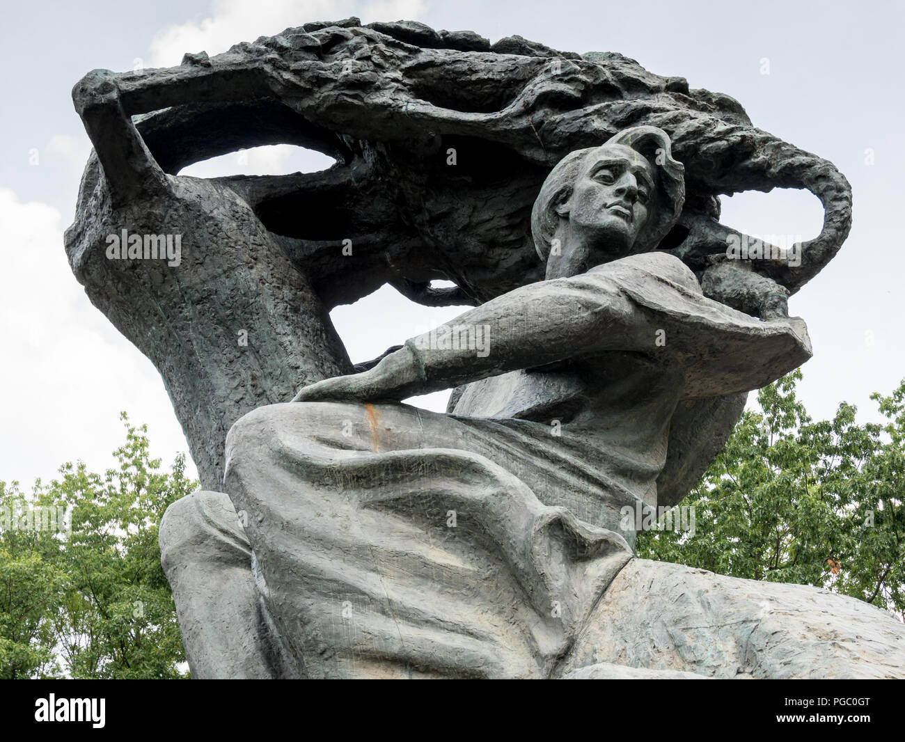 Monument to Frederic Chopin, Royal Lazienki Park (Łazienki Królewskie, Warsaw, Poland Stock Photo