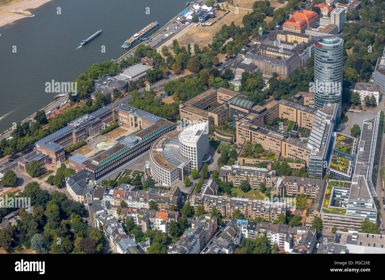 Former E:on-Verwaltung in Düsseldorf, ergo-Administration, District 01, Düsseldorf, Rheinland, Nordrhein-Westfalen, Germany, DEU, Europa, aerial photo Stock Photo