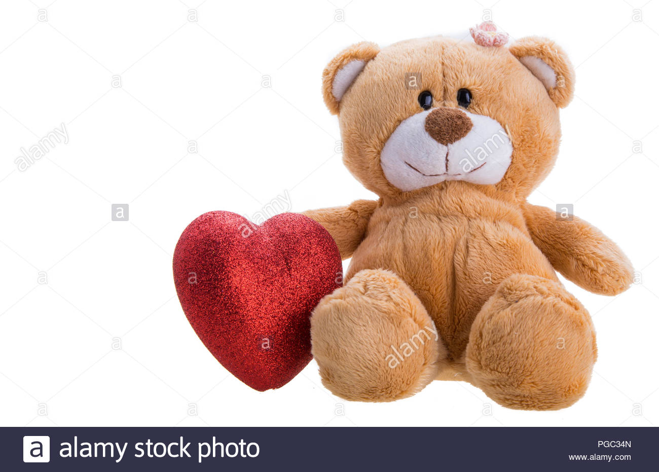 white teddy bear holding a heart