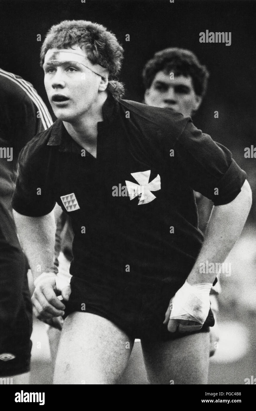 Mark Jones rugby player with Neath RFC & Wales international pictured in 1987 Stock Photo