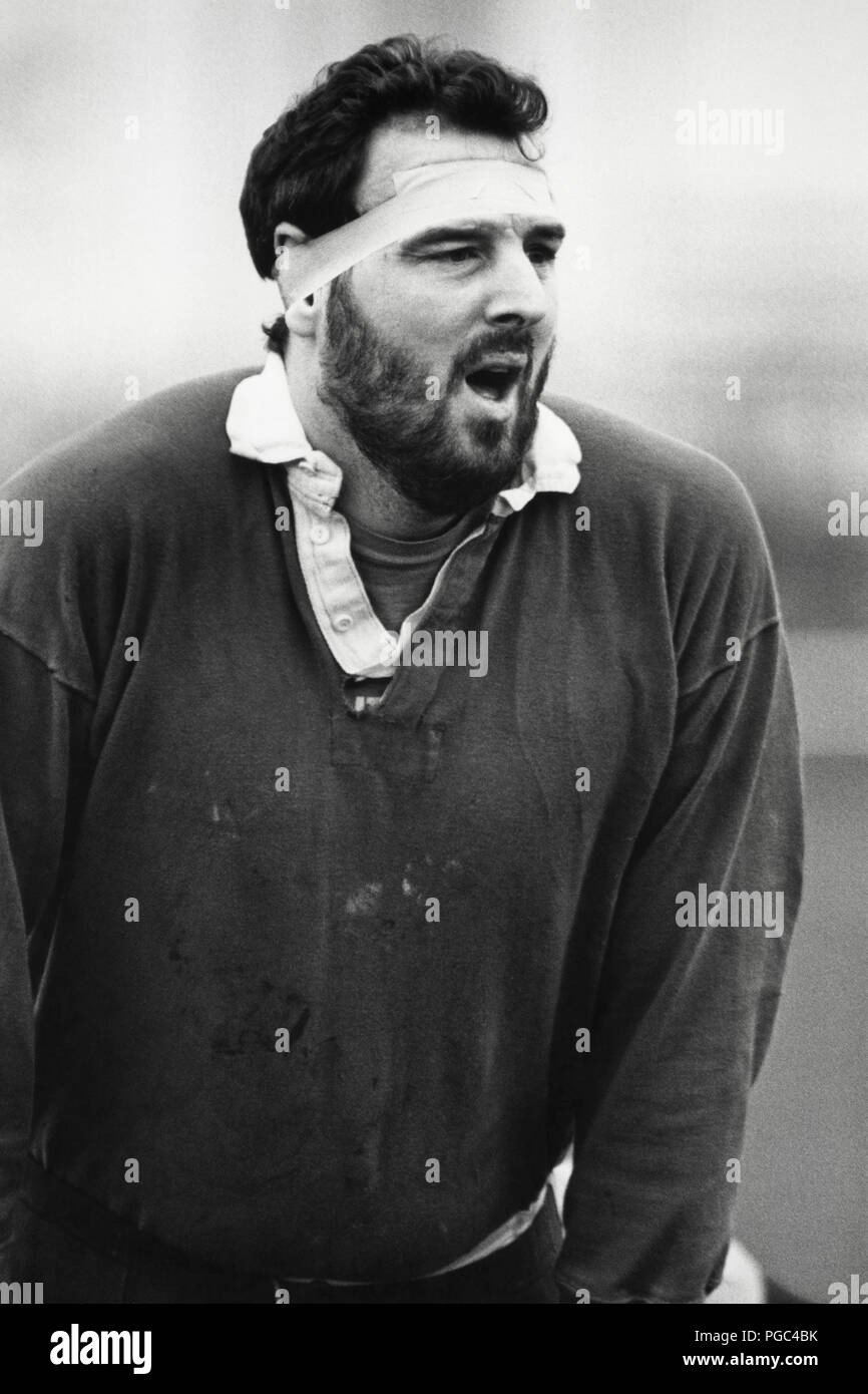 Steve Sutton rugby player with Pontypool RFC, South Wales Poilce RFC & Wales international pictured in 1987 Stock Photo