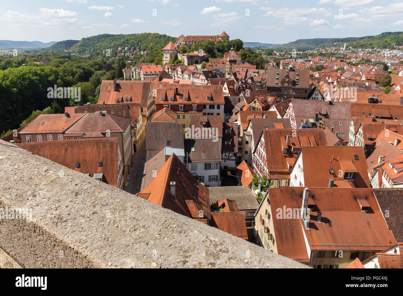 tuebingen historic city germany from above Stock Photo Alamy