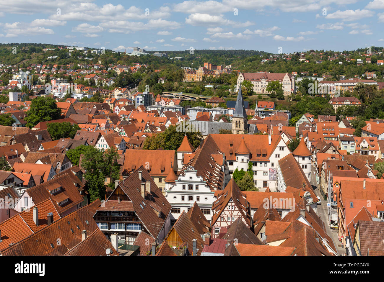 tuebingen historic city germany from above Stock Photo Alamy