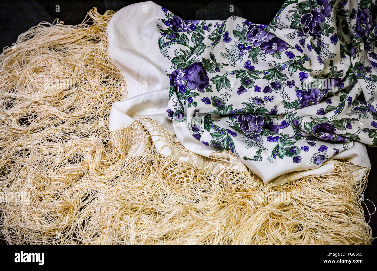 Italy Padova Jewish museum Tallit. prayer mantle Stock Photo