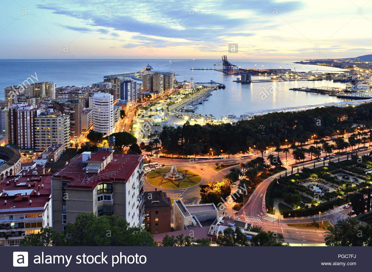 Malaga Waterfront Spain Stock Photos & Malaga Waterfront Spain Stock