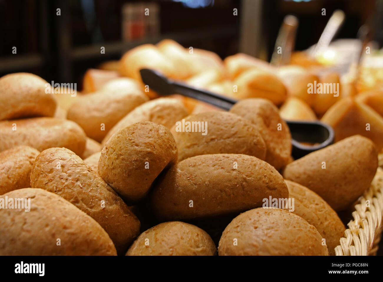 Bread Roll in Basket Stock Photo Alamy