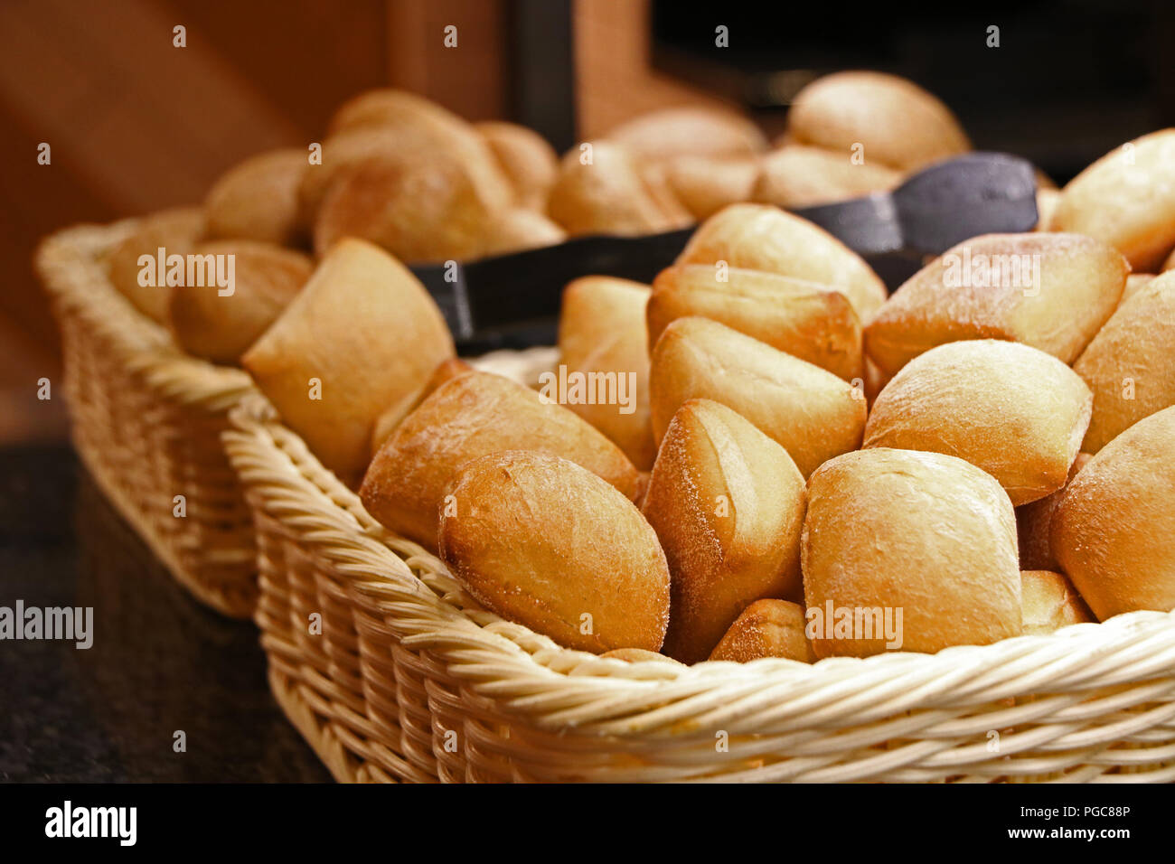 Bread Roll in Basket Stock Photo Alamy