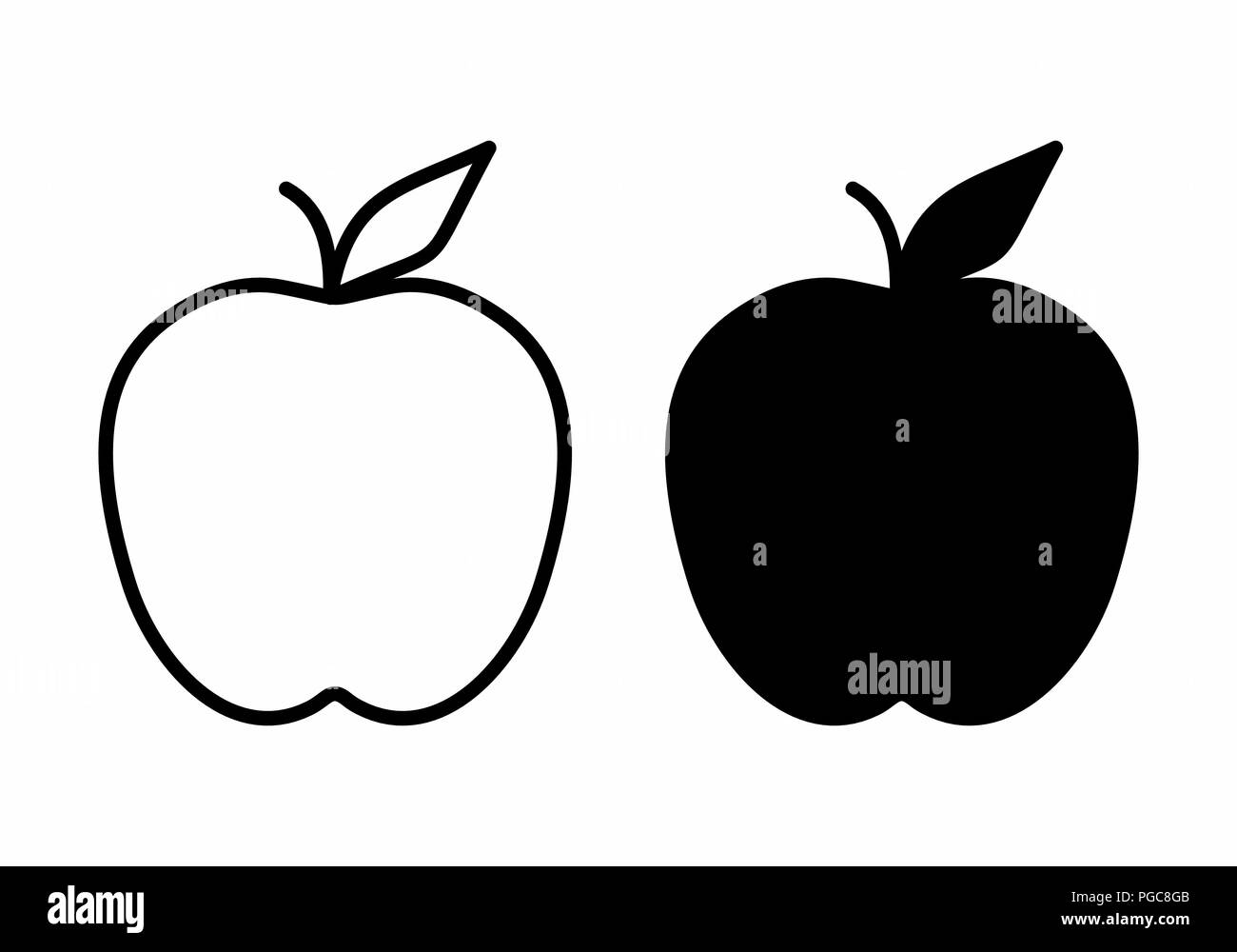 Black and white apples Stock Vector
