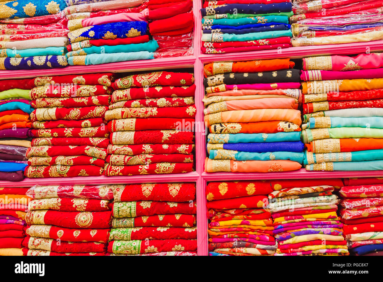 Very Popular Colorful Indian Nepali Sari Fabric for Sale in the Market
