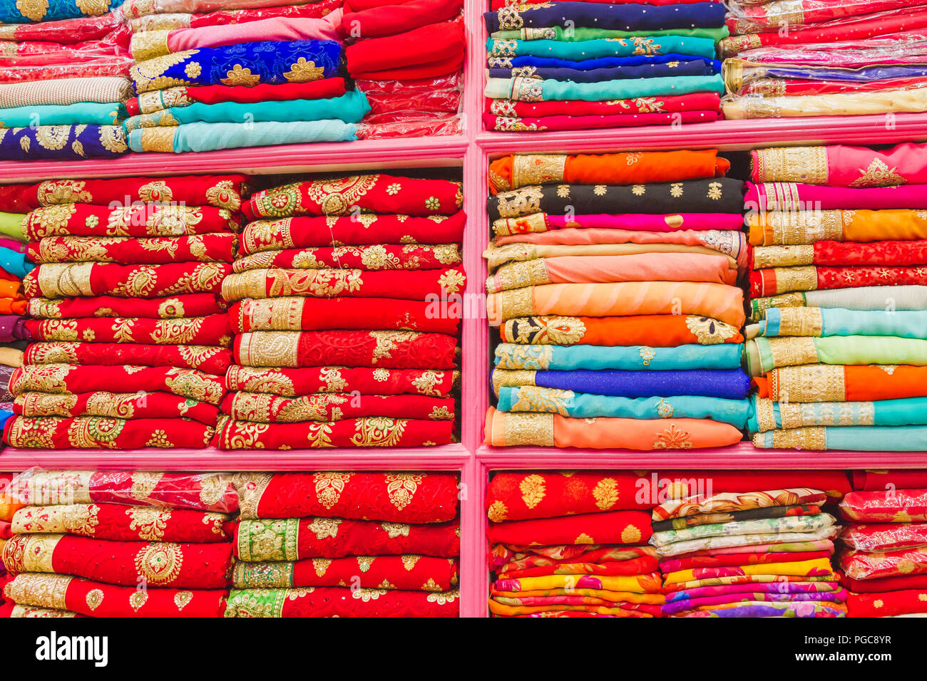 Very Popular Colorful Indian Nepali Sari Fabric for Sale in the Market
