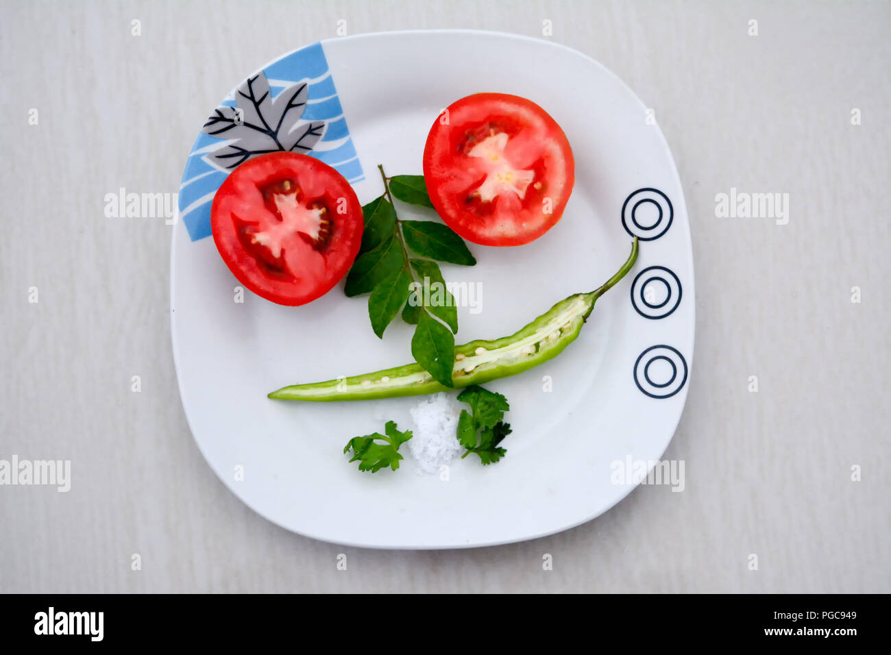 vegetable salad decoration Stock Photo
