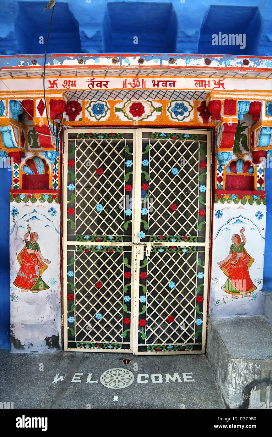 Door in Jodhpur, Rajasthan, India Stock Photo