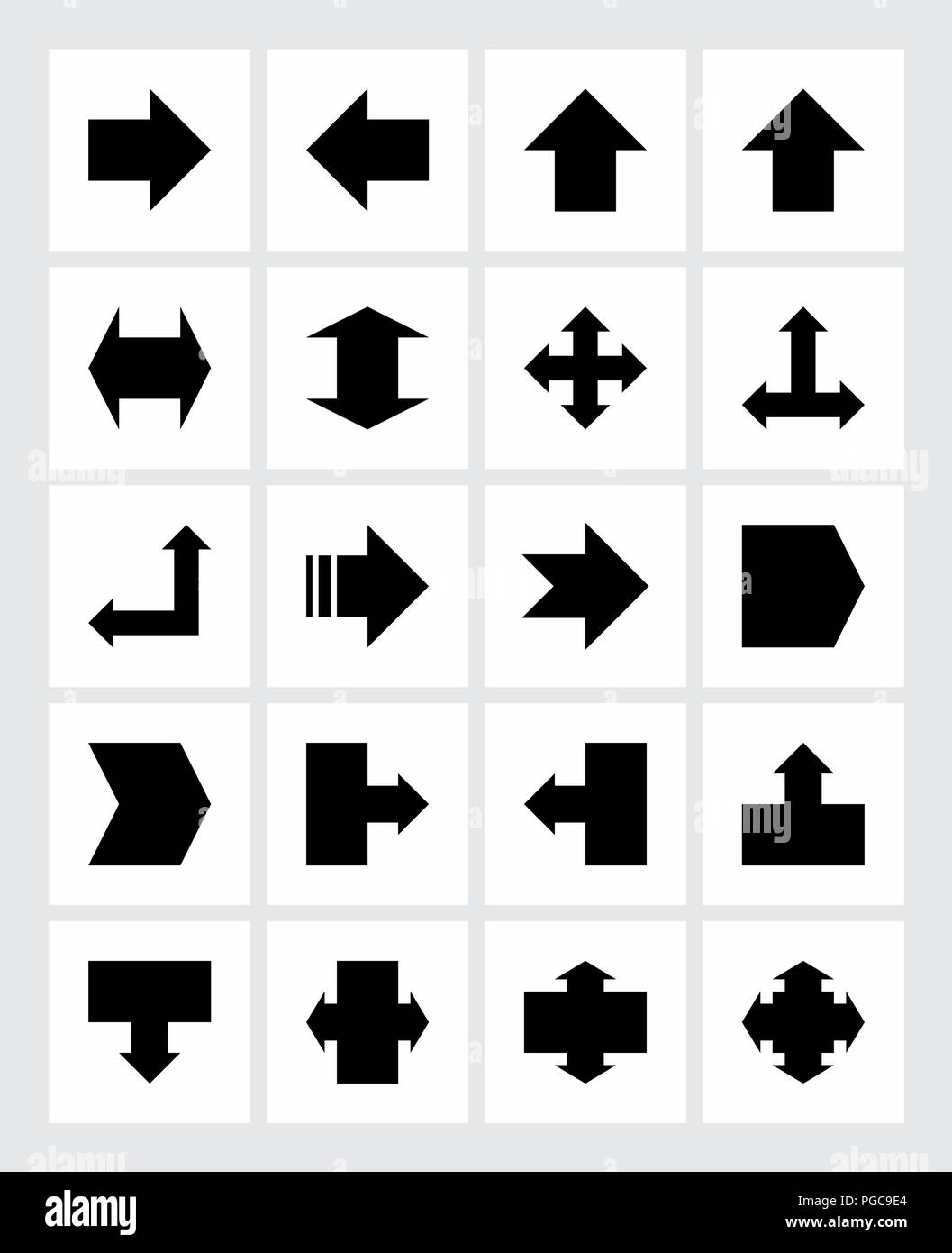 Set of black arrows Stock Vector