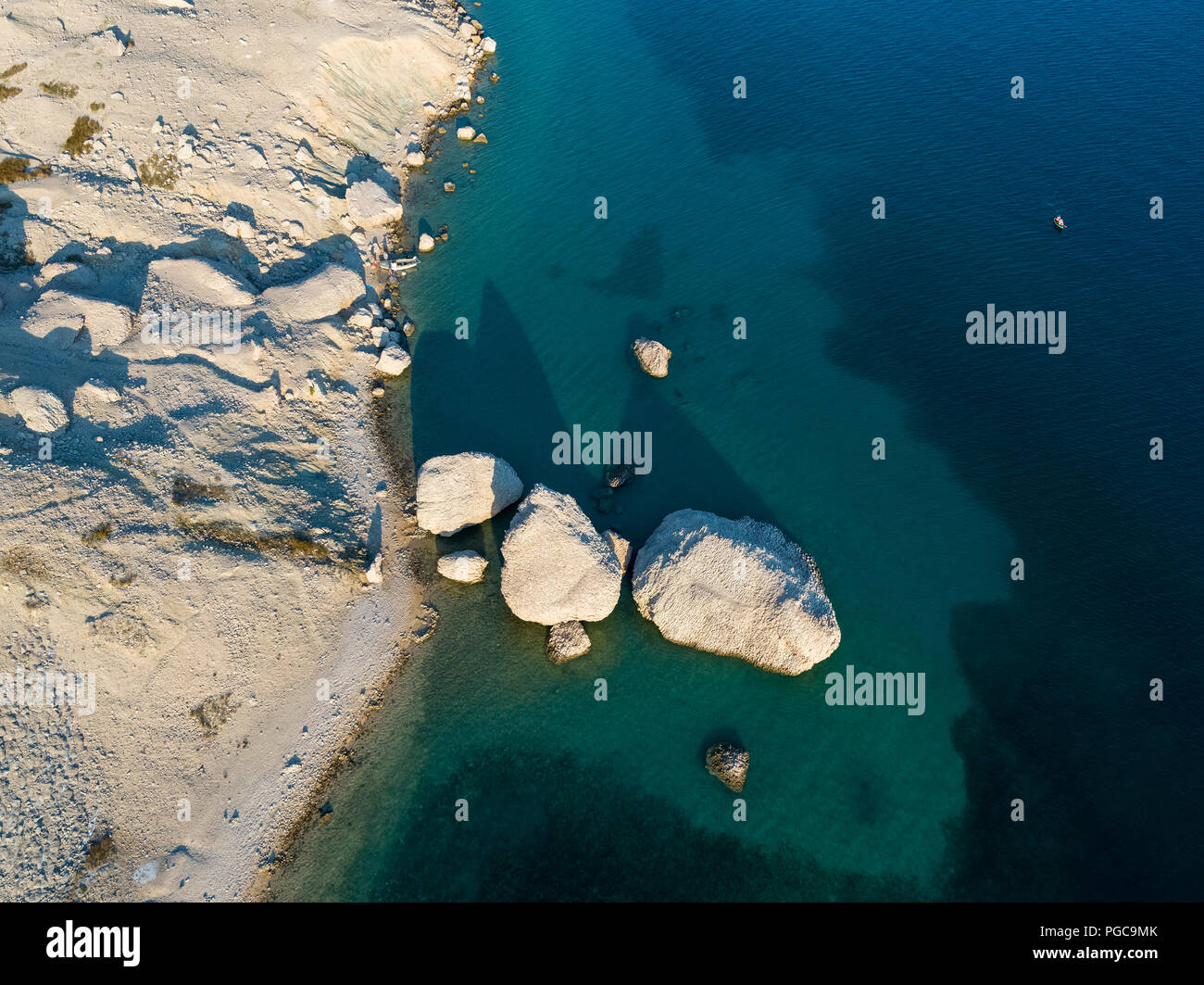 Moonscape of Pag island, Croatia Stock Photo